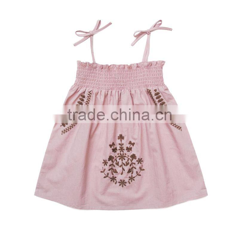 New arrival sleeveless embroider off shoulder frocks little girl princess dresses
