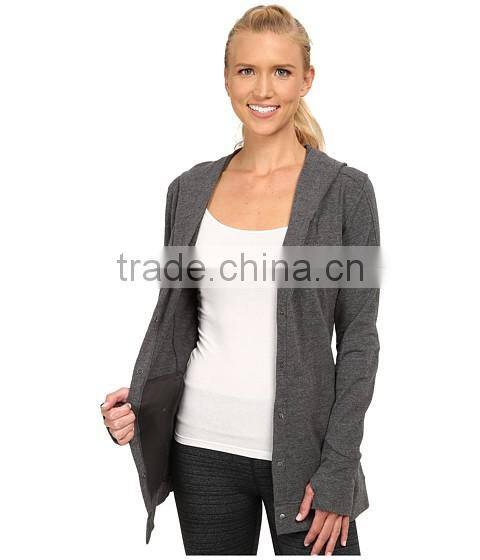 OEM service is provide women 2/3 botton coat fleece fabric with two side pocket made in China