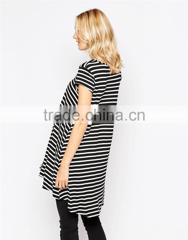 Maternity Wear Stripe Swing Tunic Plus Size Maternity Wear