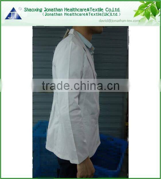 Good quality cheaper white doctor coat/hospital use lab coat/medical uniform scrub