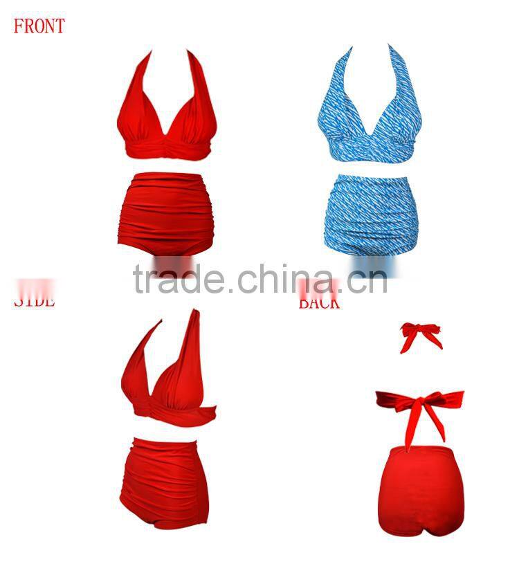 wholesale high waisted vintage plunge bathing suits