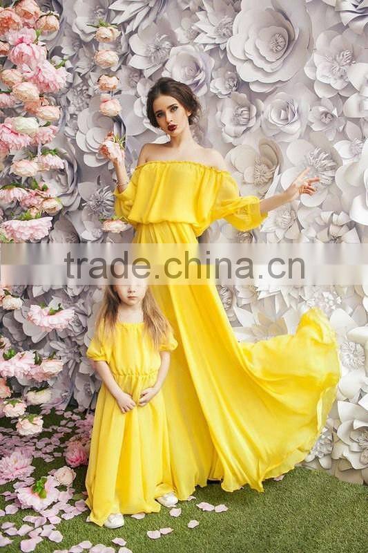 Matching Mother And Me Dresses Family Look Mother And Daughter Dresses Chiffon Maxi Dresses