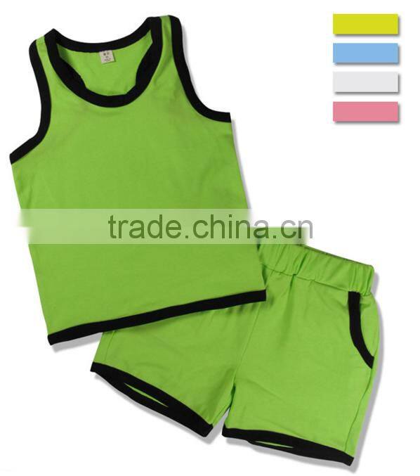 cheap child vest suits ,casual baby girl kids summer camisole clothing sets