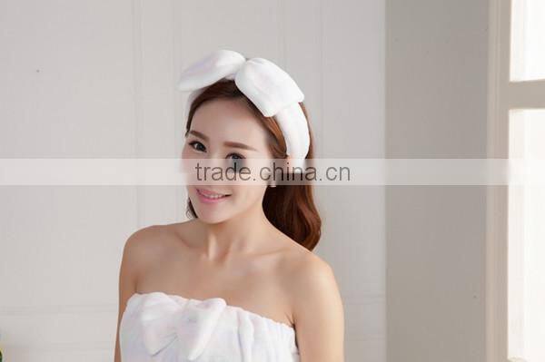 Lovely bow beautiful 9color choice fashion with headbands set made in china comfortable bath towel