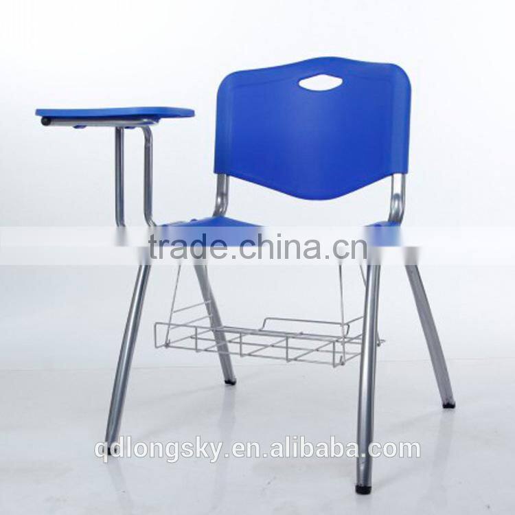 LS-4024AB new model cheap stackable plastic chair with writing pad modern tablet training school office chair for sale