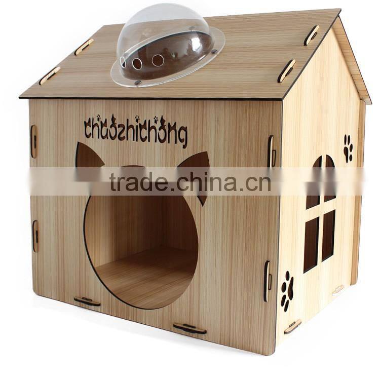 R1907H Natural Wooden Pet House Pet Play House Lovely Pet House