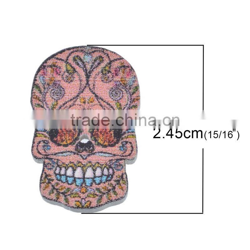 Hinoki Wood Sewing Buttons Scrapbooking 2 Holes Skull At Random