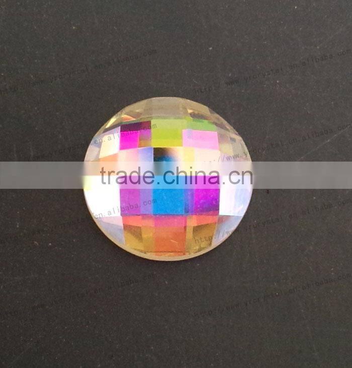 crystal AB round shiny glass flat back rhinestone crystal stone
