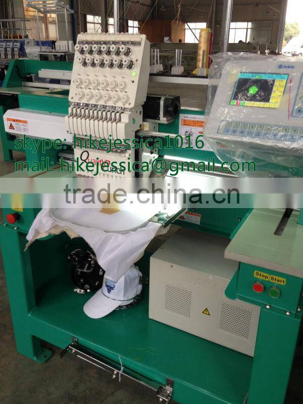 1 head hat tubular and flat t shirt computerized embroidery machine