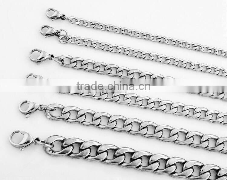 Stainless Steel Curb Link Necklace Chain Popular Men Heavy Steel Chain Necklace