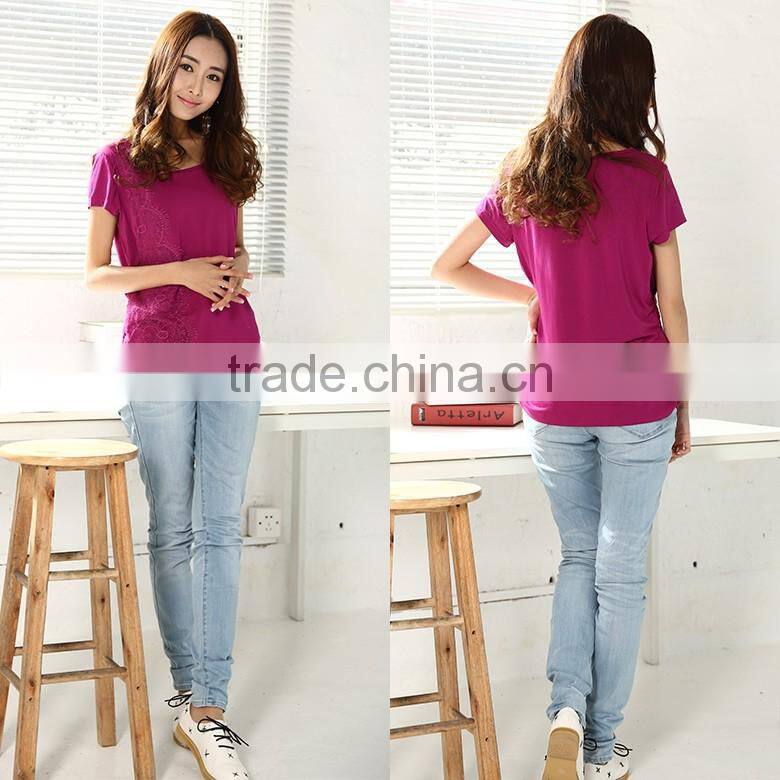 Best selling casual short sleeve fashion breastfeeding cloth for pregnant women supplier affordable maternity wear