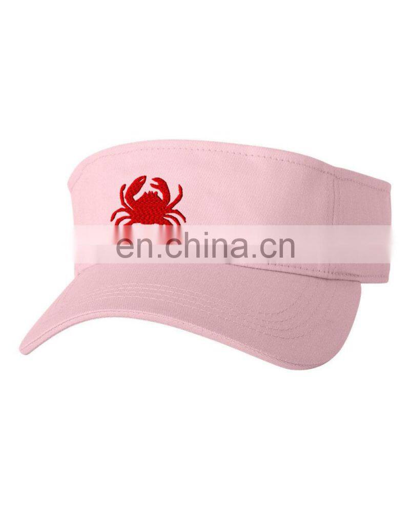 CRAB ANIMAL Emboridery Embroidered Sun Visor Hat