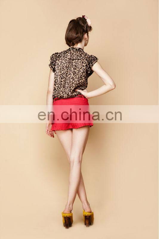 Japanese style characteristic layered ruffles jeans skirt shorts latest designs photos