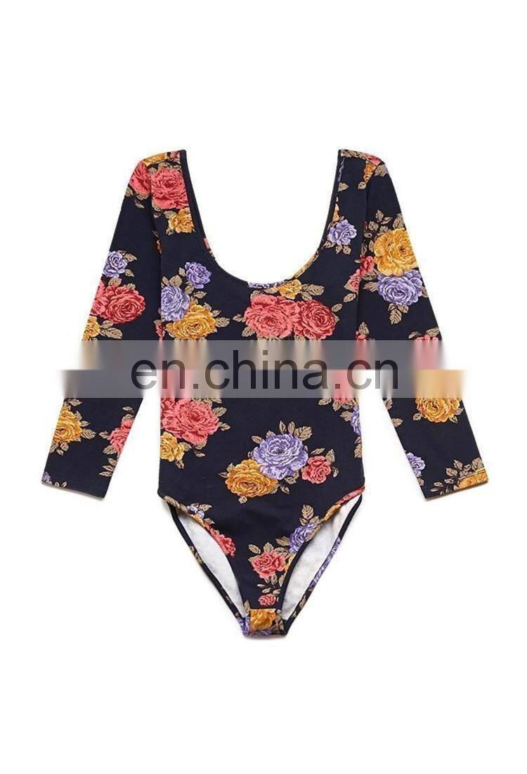 2016 Bodysuit Floral Printed Apparel for Women bodysuit cheap female clothing