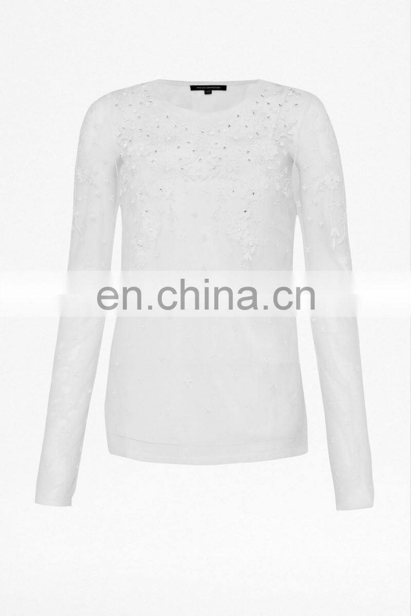 fashionable white sexy models casual blouse 2014 sexy young ladies top