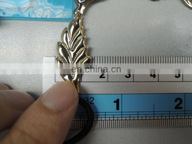Newest Fashion Zinc Alloy Gold Leaf Hairband Elastic Headband