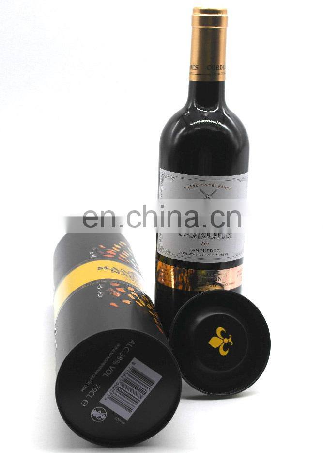 Round metal tin box for wine,tin packing box for gift wholesale
