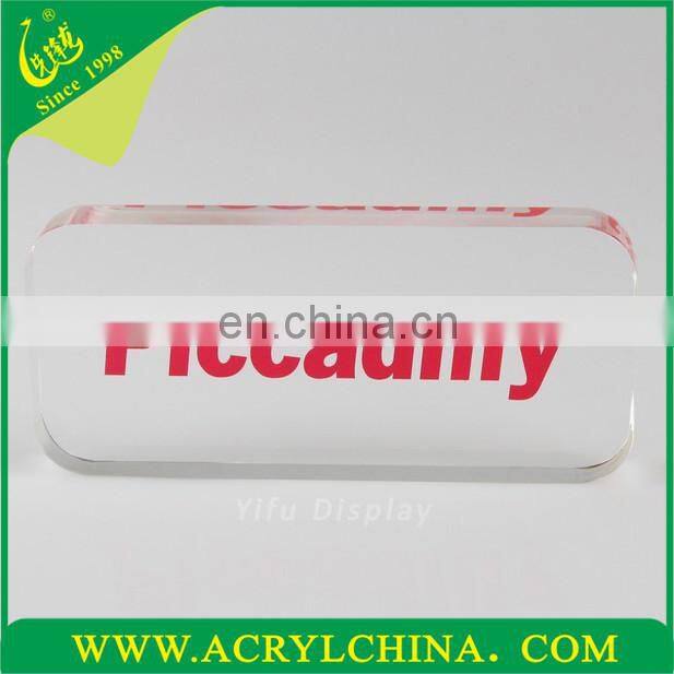 Octagon Shaped Clear Acrylic Logo Block Customized Acrylic Block