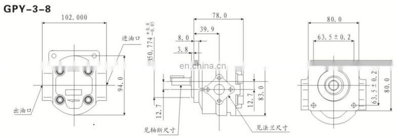 Hydraulic Oil Gear Pump GPY Series GPY-8R578 GPY-9R876 GPY-8R873 GPY-8R878 GPY-8R721 micro hydraulic gear pump