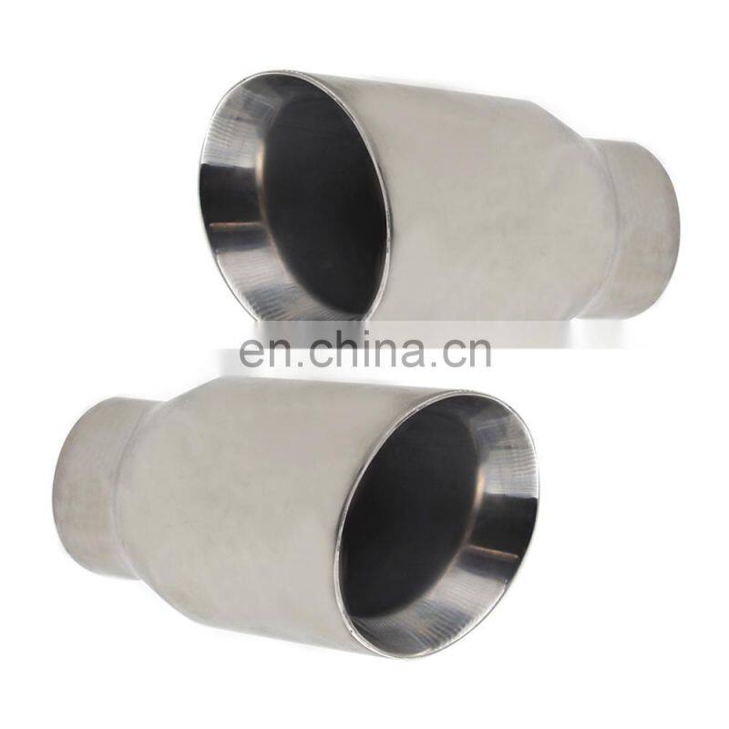 3" inlet 4" outlet 7" Long Polished Double Wall 304 Stainless Steel Exhaust Tip