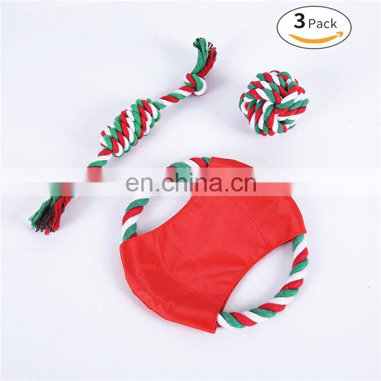 Christmas gift interactive pet dog toys set wholesale dog toy christmas rope