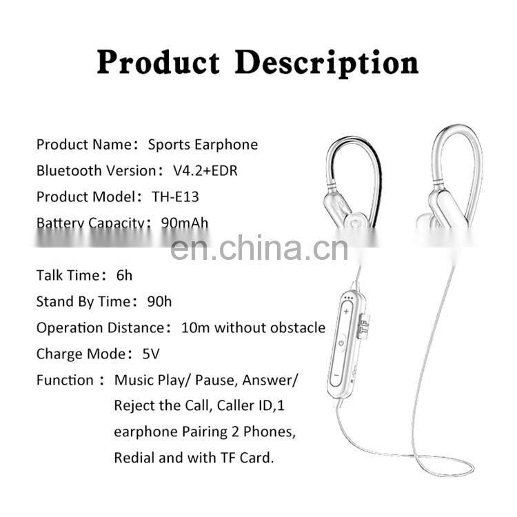 New Bulk Metal Wireless Pure Bass Neckband Earbuds Earphones Headphones with TF card