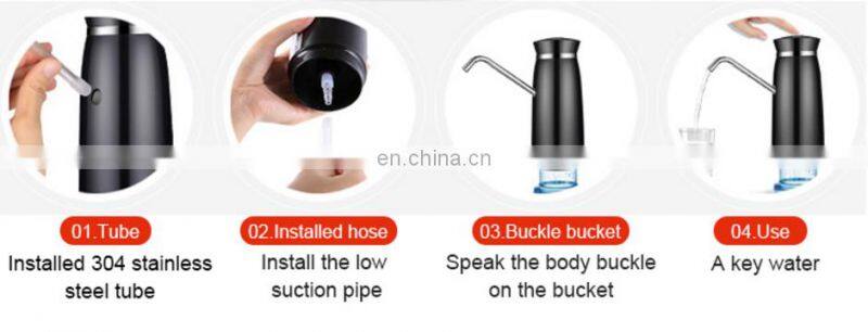 Water Bottle Dispenser, Low Noise USB Charging Automatic Drinking Water Pump for Universal 5 Gallon Bottle Wireless & Portable