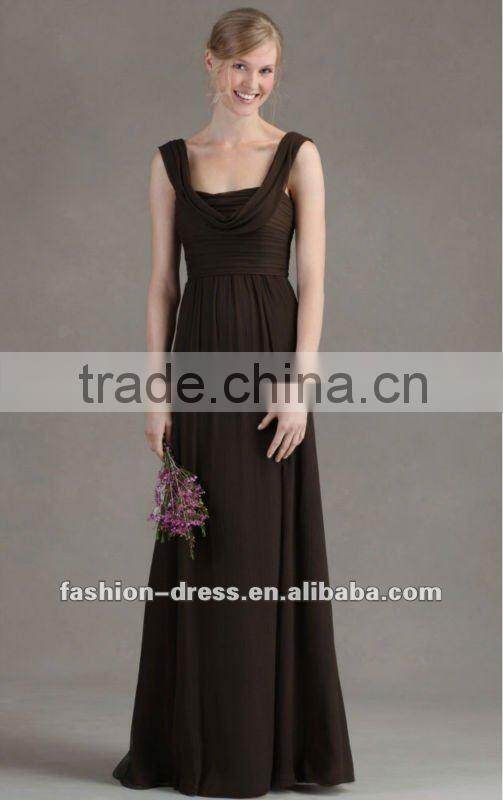 Sleeveless Chiffon A-line Floor-length Strapless Bridesmaid Dress