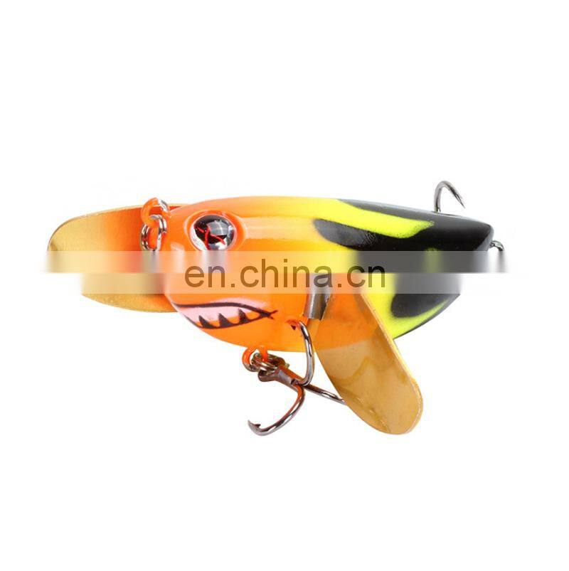 The Newest 6cm 12.6g 3D Eyes Hard Popper With Graceful Spoons Lures For Saltwater Freshwater Topwater Popper