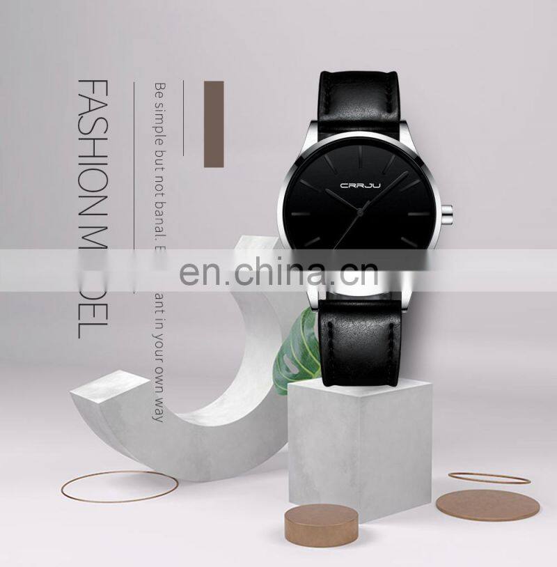 Crrju 2170 Private Label Minimal Quartz Watches Date Waterproof Luxury Men-Watch-Classic