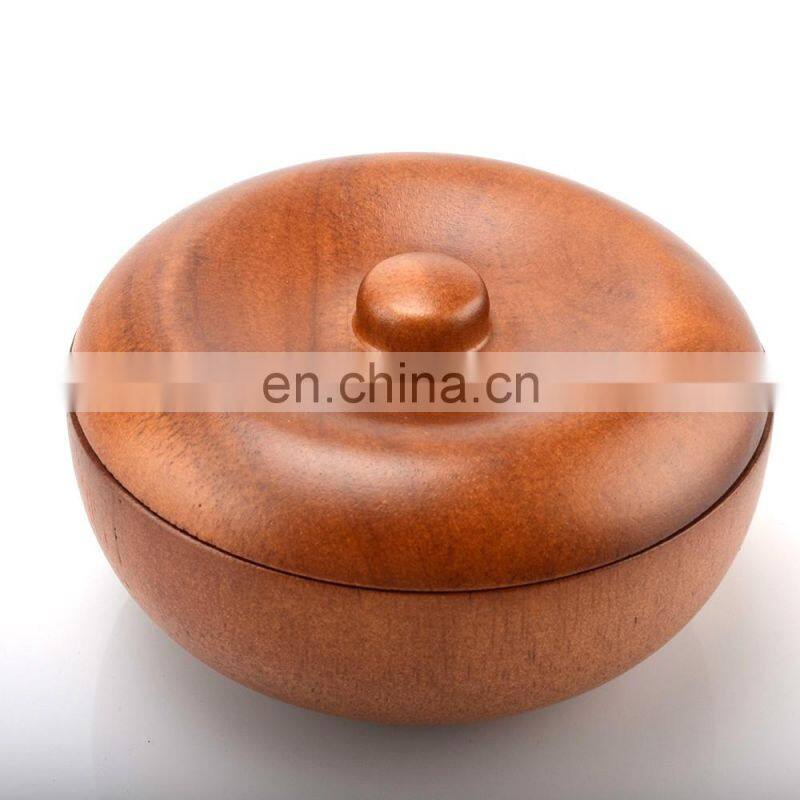 Wholesale custom oak wood 100% natural long- l asting eco-friend snack ramen round with soup salad bowl
