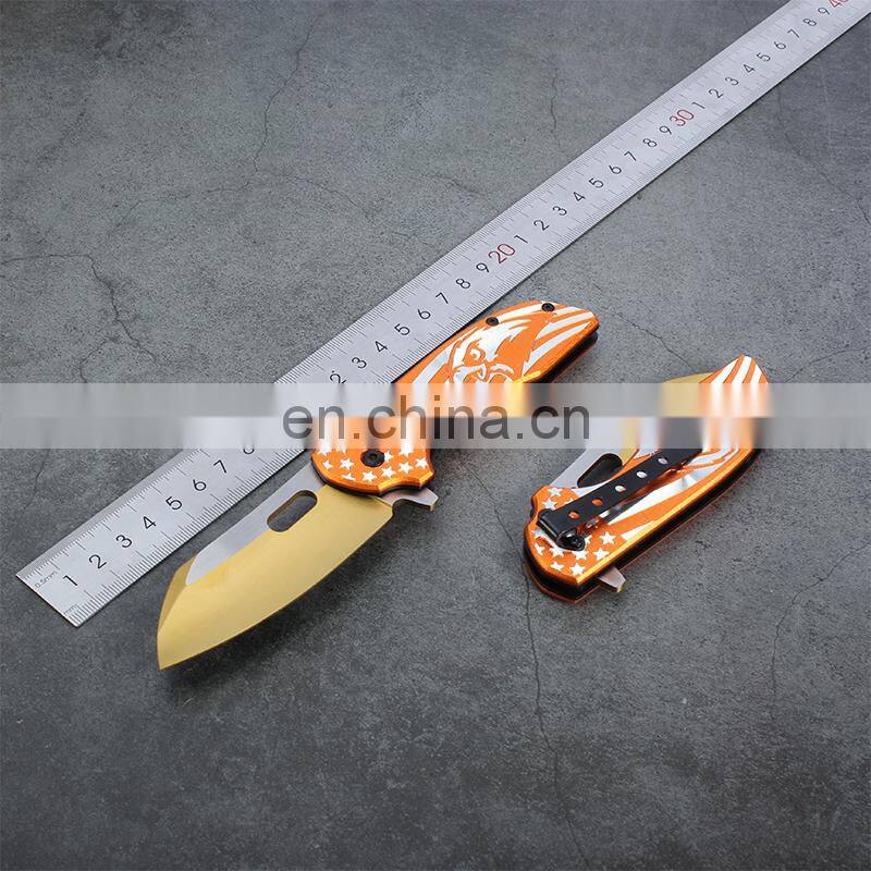 10.35 Inch Aviation aluminum handle with black oxide blade stainless steel folding survival knife