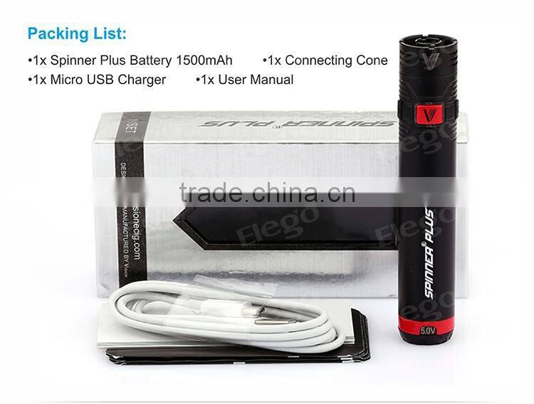 e Vape 1500mAh EGO & 510 Vision Vapros Spinner Plus Battery, Hot selling Vision Spinner