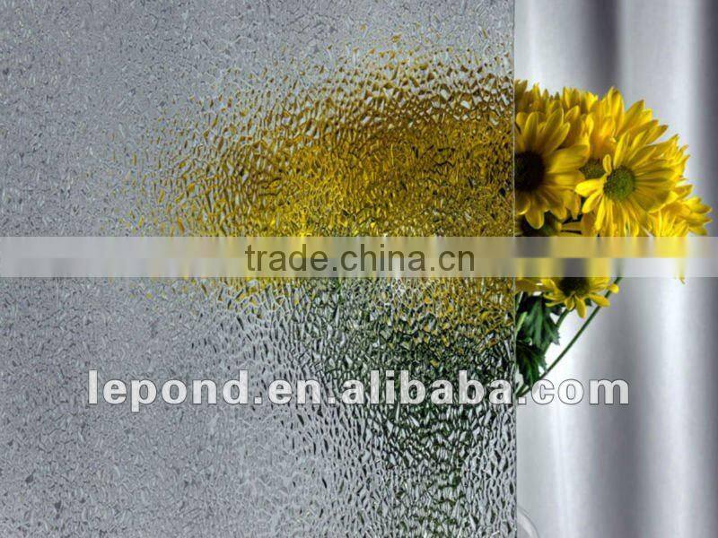 3-8mm Color and Clear Figured glass /Pattern glass/diamond pattern glass for showroom