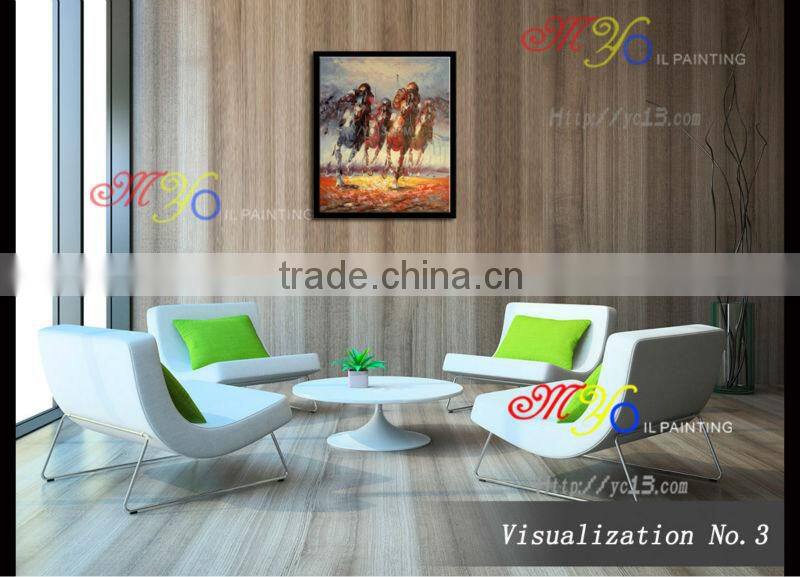 new handmade horse riding wall art canvas oil painting 50*60cm JH-323 wholesale cheapest factory direct