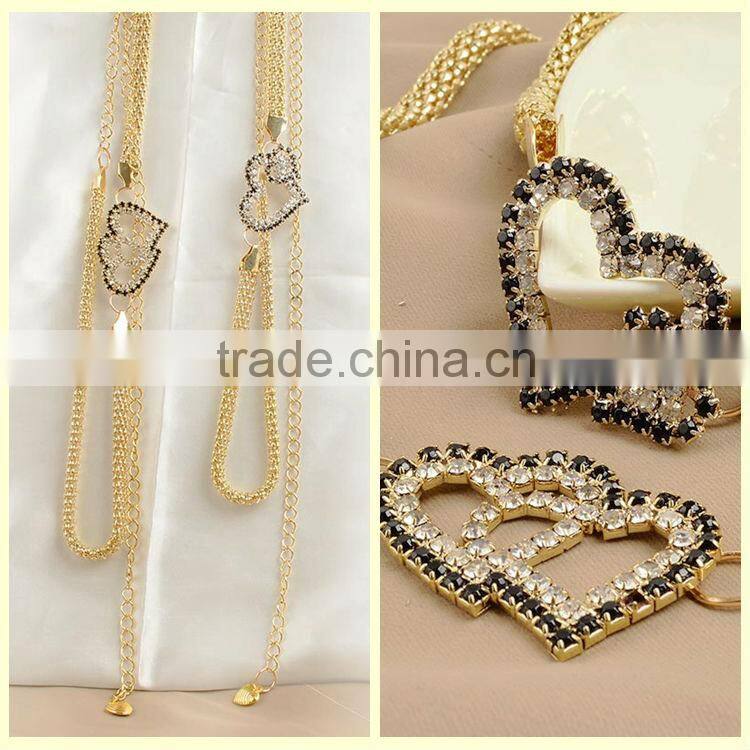 2014 China jewelry heart diamond fake belly button piercing chains