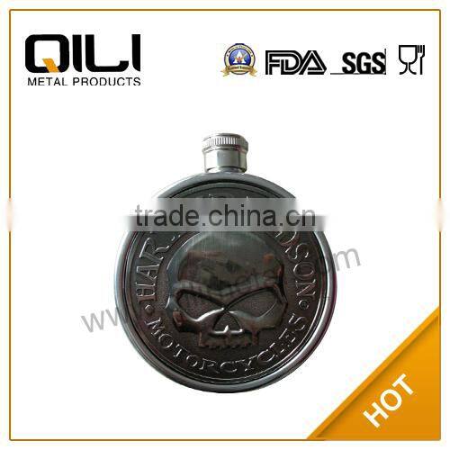 18/8 stainless steel metal wholesale hip flasks,6oz hip flask with special cap and keychain