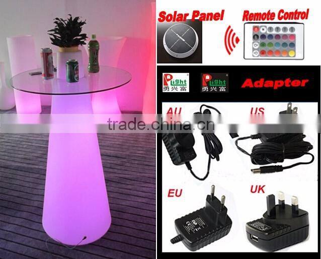 New PE Plastic Bar Table with Solar LED lights & remote control YXF-50120S