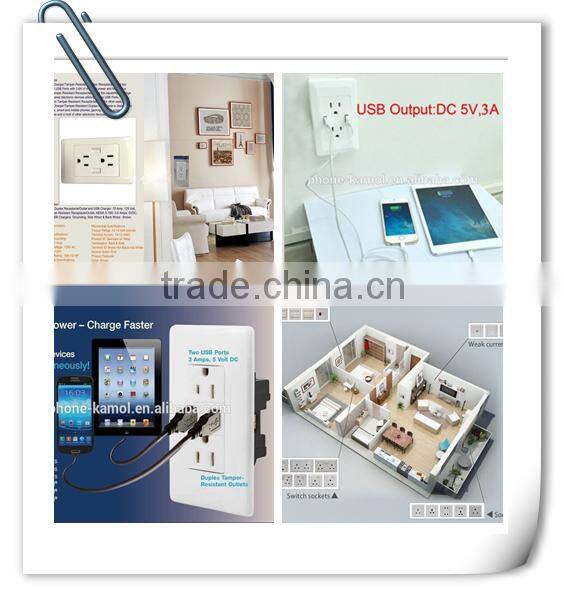 jingze supply american duplex usb receptacle+ 15amp socket