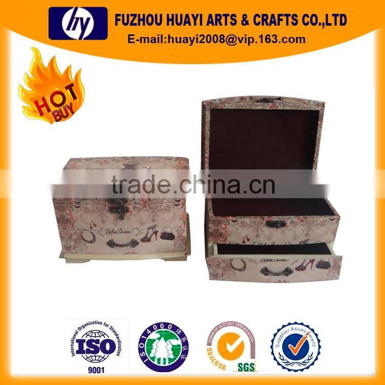 Christmas gift Wooden paper jewelry box with nature color wooden jewelry storage for ring storage MDF box
