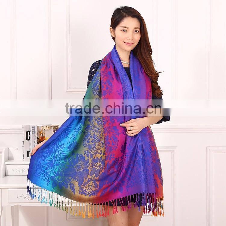 Flower Jacquard Fashion Hijab Arab Shawl