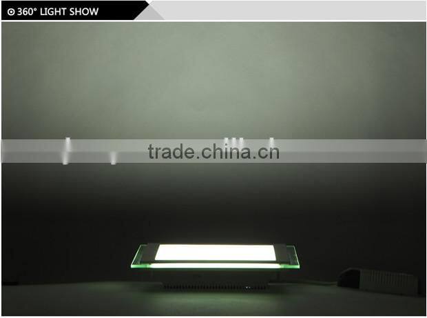 6w 12w 18w 24w ultra thin led glass downlight with glass panel
