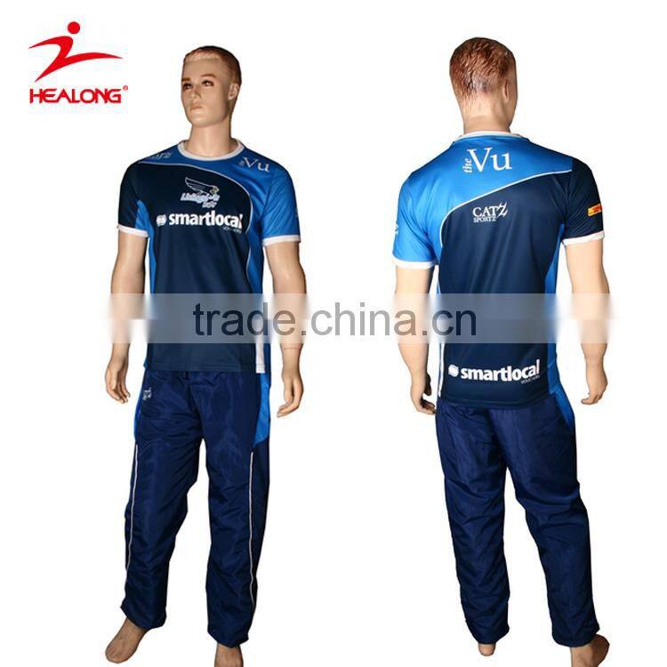 Breathable Sublimation Printing Short Sleeve O Neck Rugby Jersey Wear Shirts