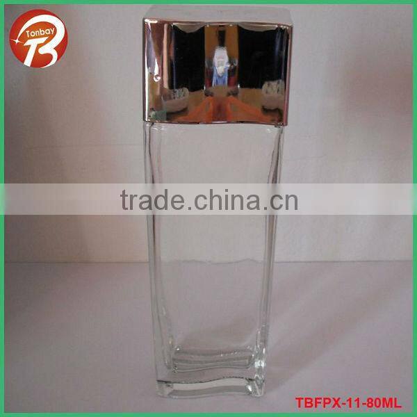 EMPTY 50ml RECTANGULAR PERFUME BOTTLE WITH UV SHOULDER PS CAPTBFPX-22