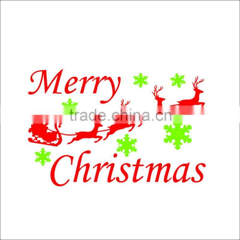 ALFOREVER Christmas Decal with Santa's Sleigh Vinyl Wall Decal