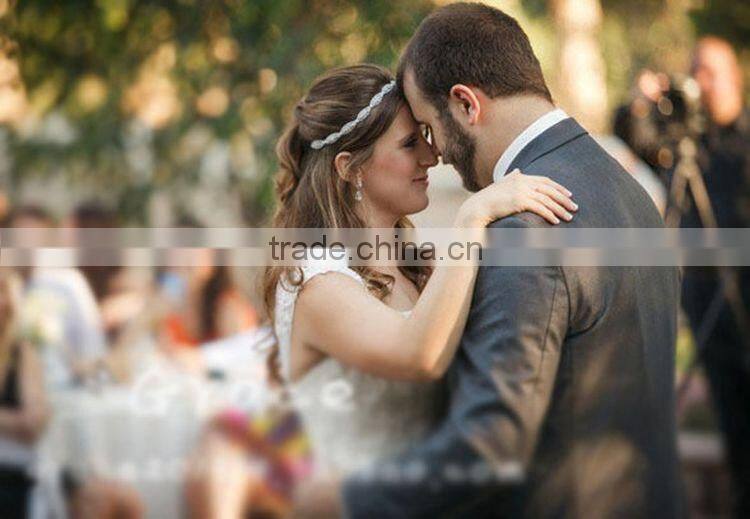 2015 Korea Style Snake Chain Clear Crystal Flower Hairband Bridal Hair Accessories