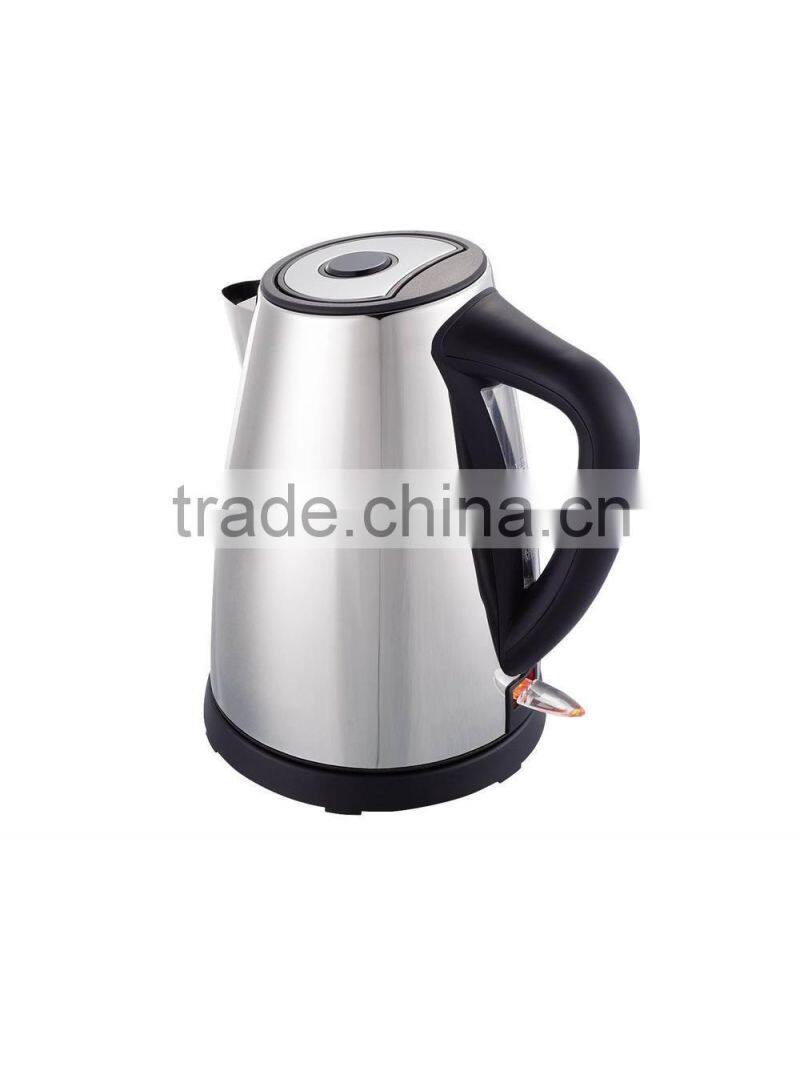 New product 1.7L low price efficient cordless stainless steel electric water kettle