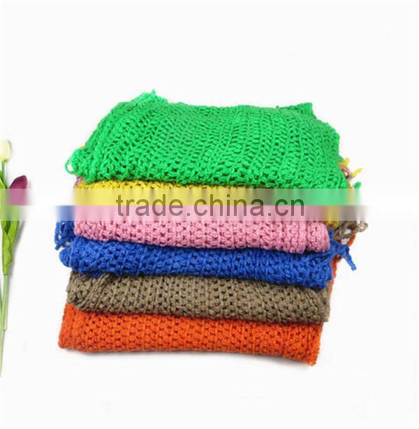 latest design colorful shred knitting scarf for girls