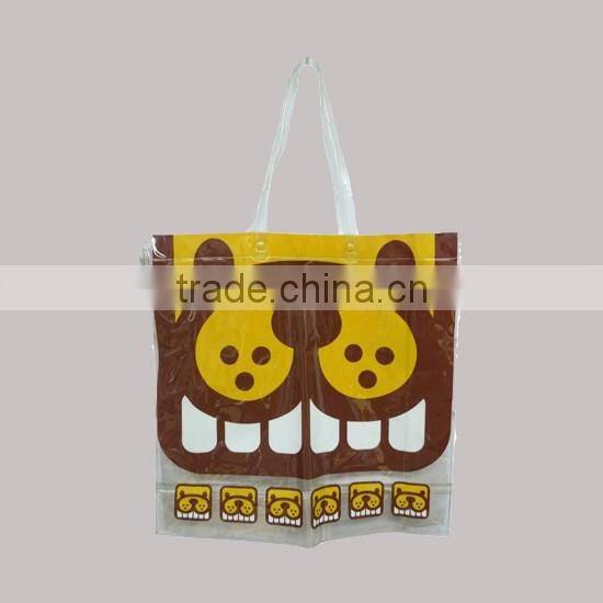 2016 Fashion Products Bros Brown Baby Lion Head with Teeth Waterproof Printed Transparent Beach Shoulder Bag