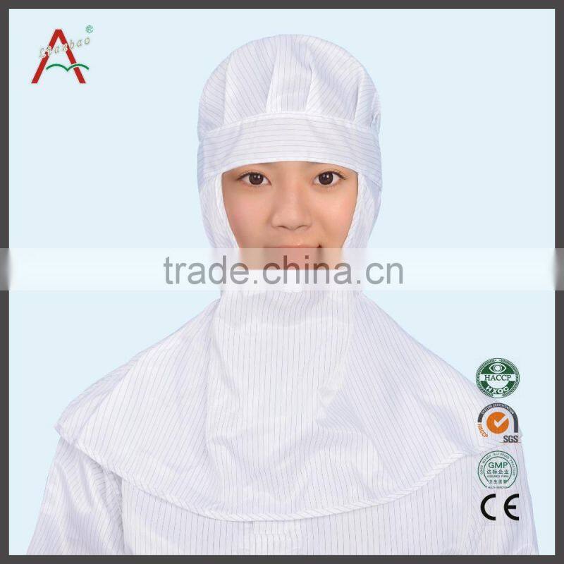 Blue pleated 100% polyester food industry cleanroom caps